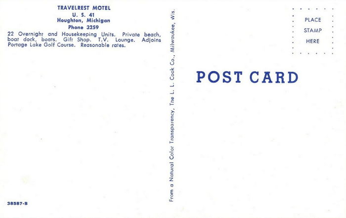Travelrest Motel - Vintage Postcard